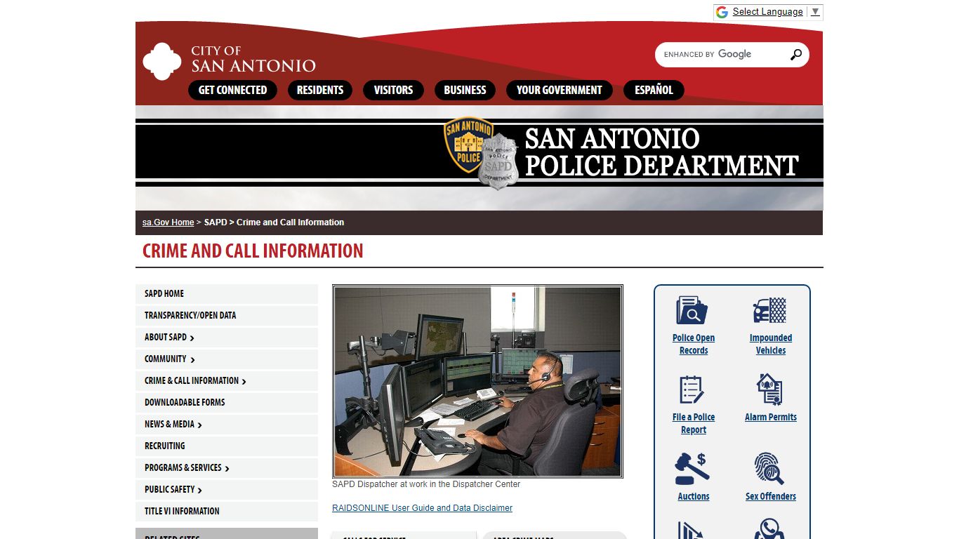 Crime and Call Information - San Antonio